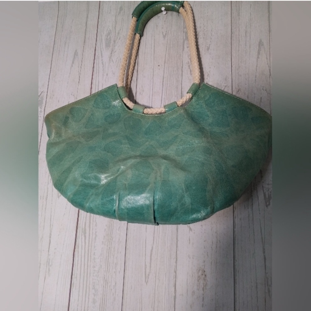 Braccialini VTG Italian leather green hobo purse